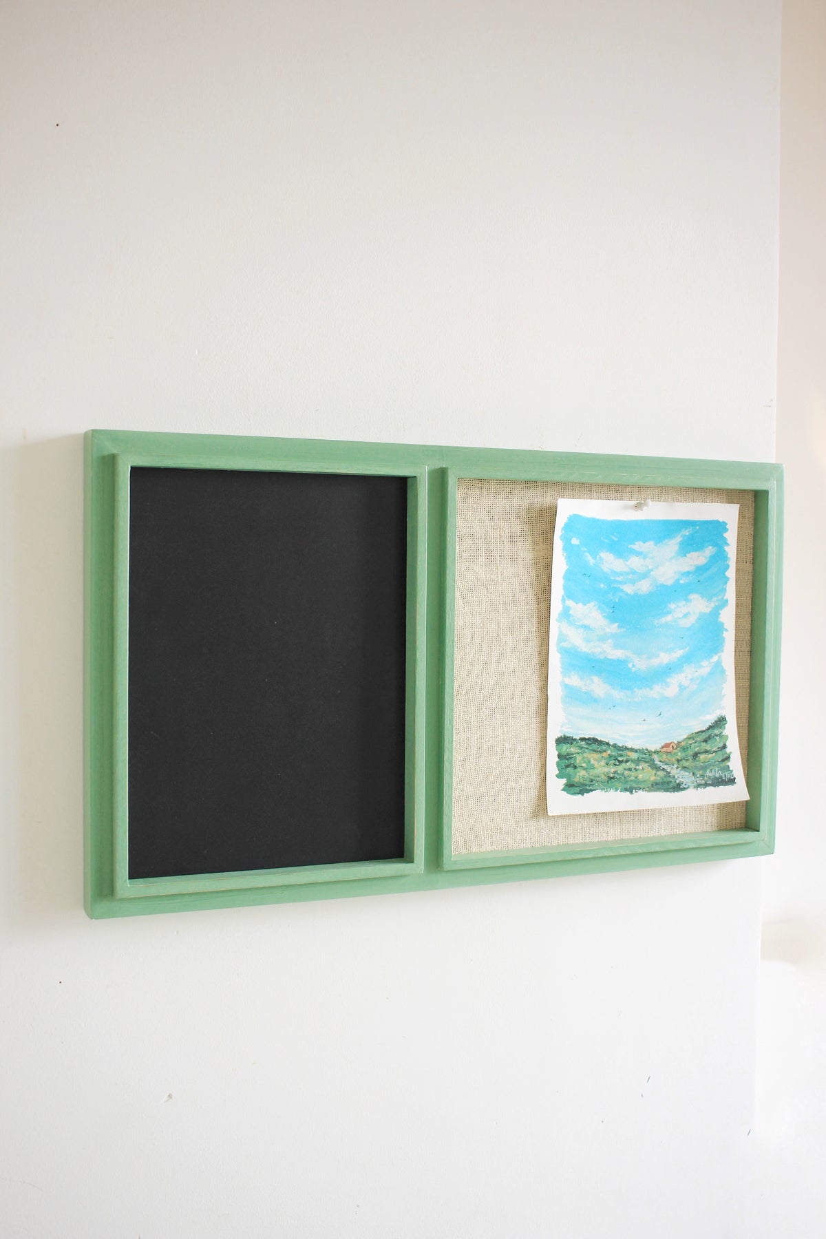 Burlap Pinboard + Chalkboard