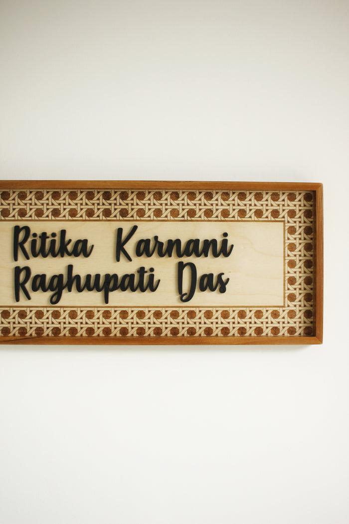 Rattan Name Sign