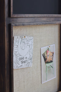 Burlap Pinboard + Chalkboard