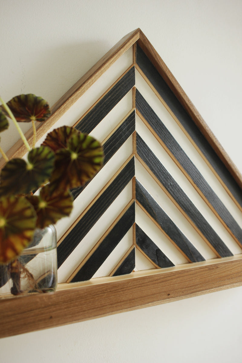 B&W Stripes Shelf- Set of 2