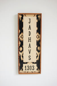 Narrow Ikat Surname Sign