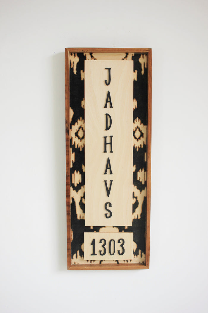 Narrow Ikat Surname Sign