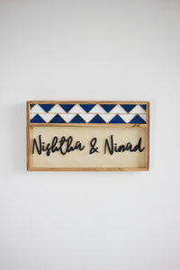 Blue Chevron Sign
