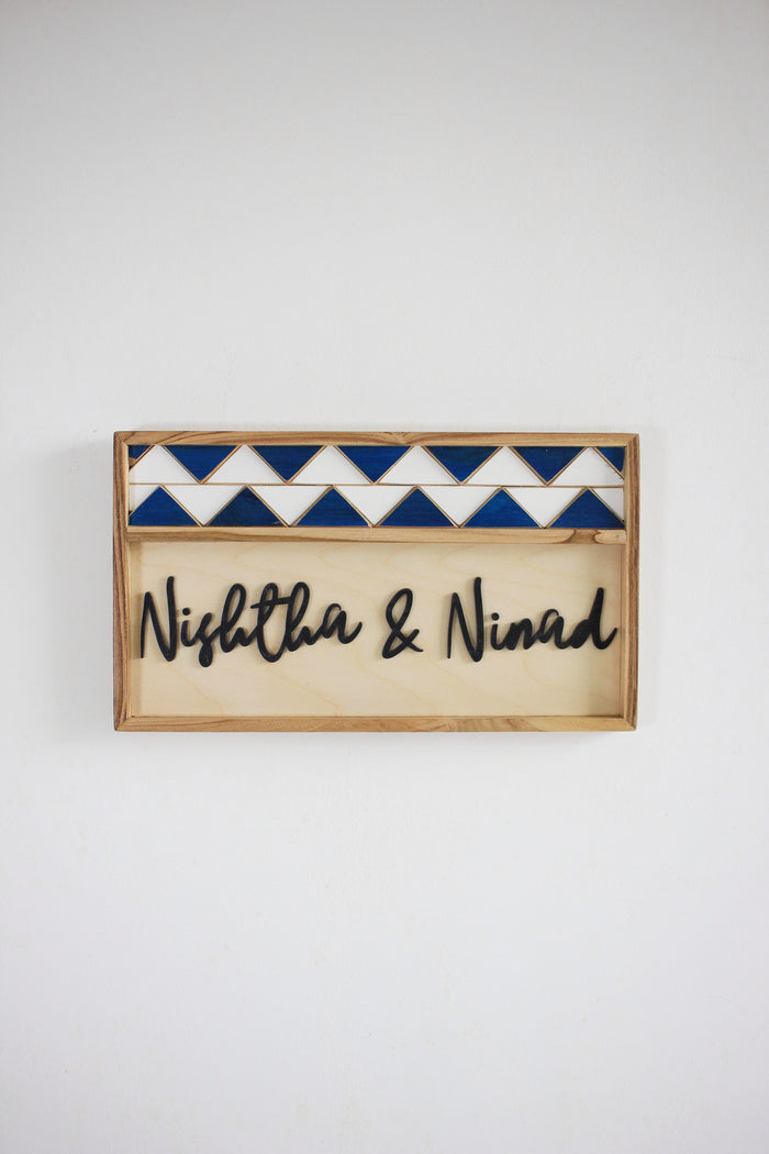 Blue Chevron Sign