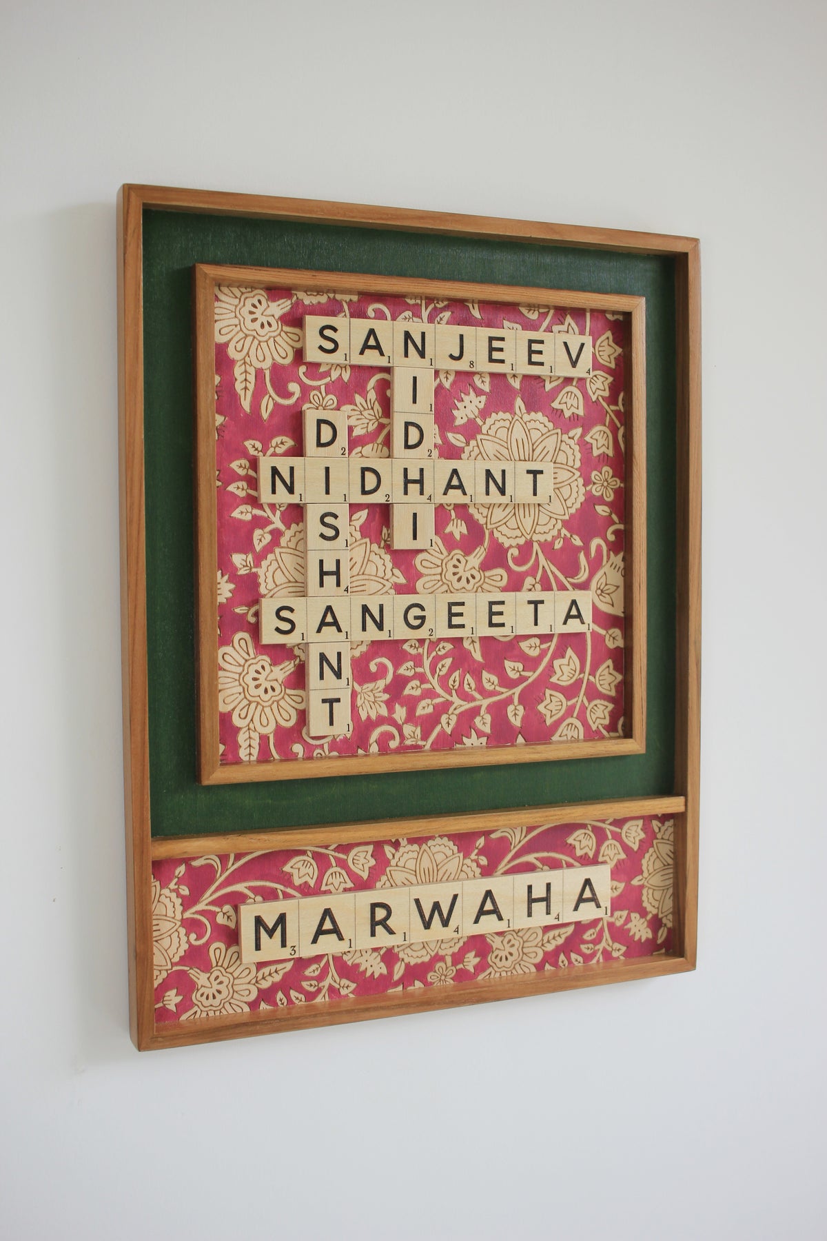 Kalamkari + Surname Scrabble