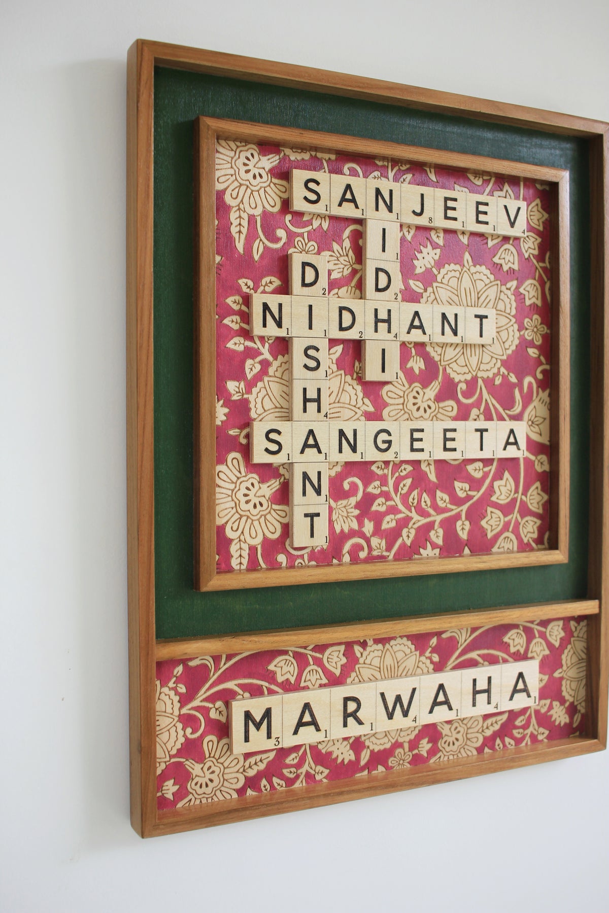 Kalamkari + Surname Scrabble