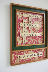 Kalamkari + Surname Scrabble