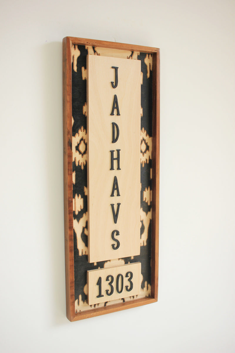 Narrow Ikat Surname Sign