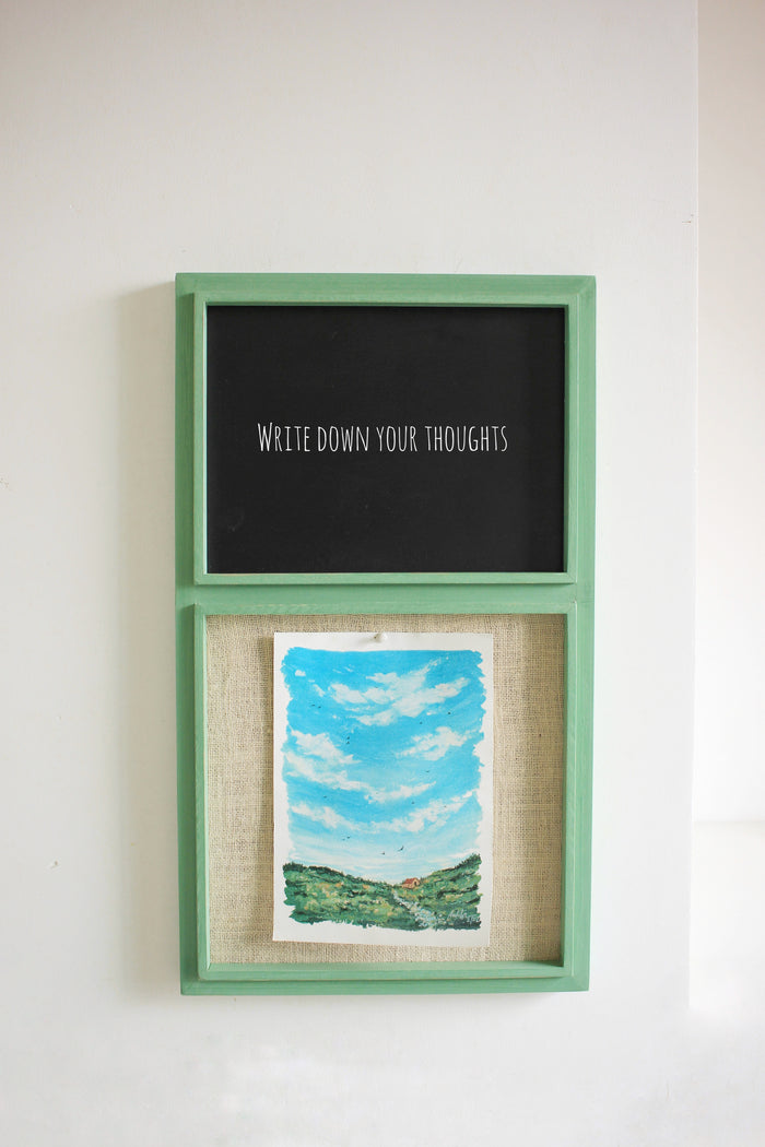 Burlap Pinboard + Chalkboard