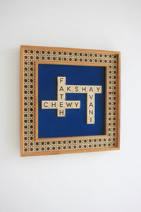 Rattan Border Scrabble Sign