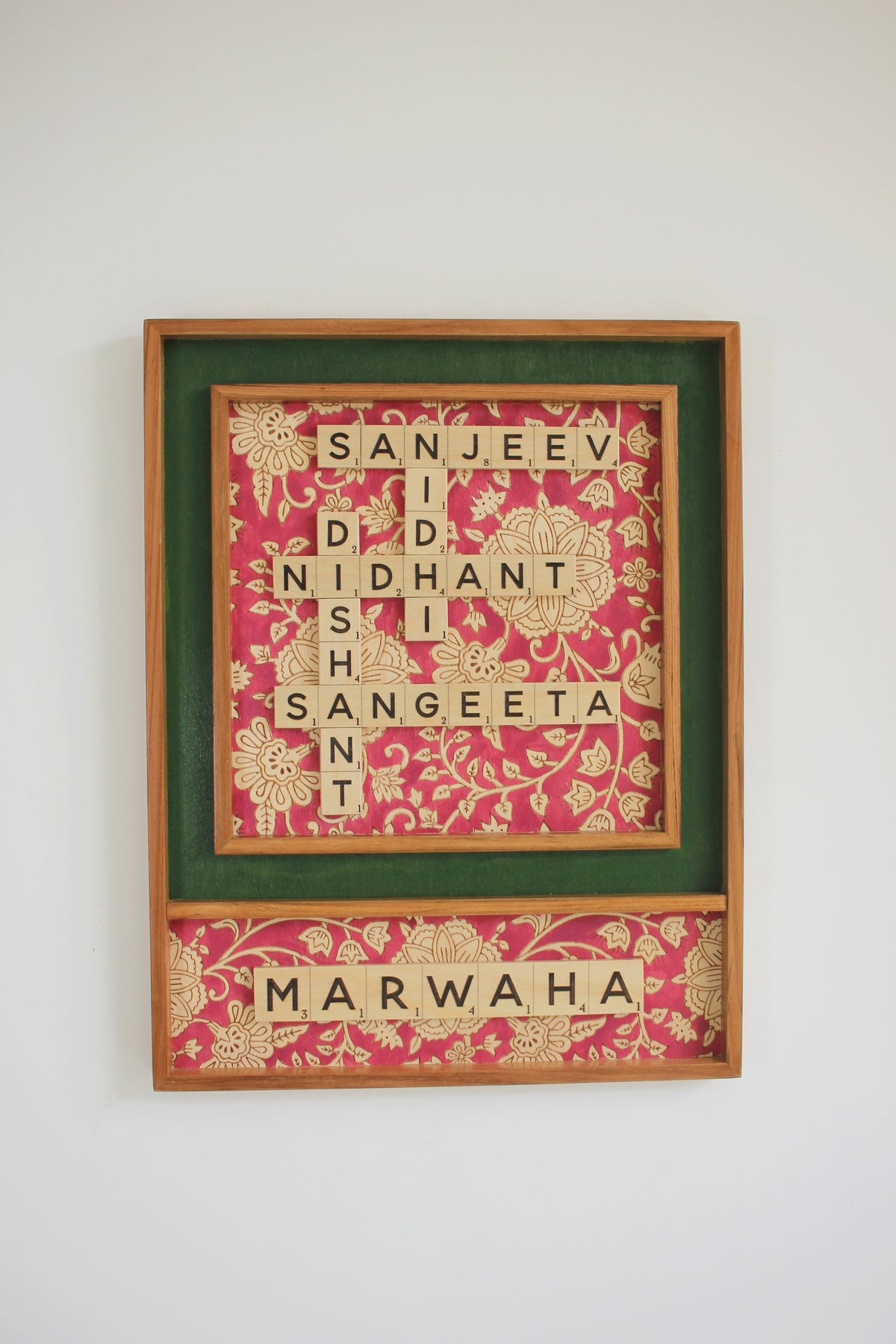 Kalamkari + Surname Scrabble