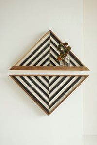 B&W Stripes Shelf- Set of 2
