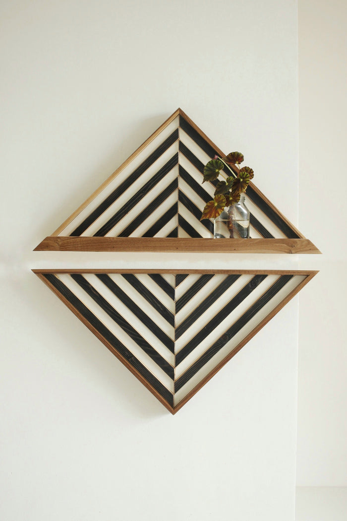 B&W Stripes Shelf- Set of 2