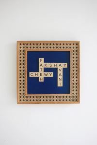 Rattan Border Scrabble Sign