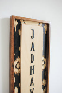 Narrow Ikat Surname Sign