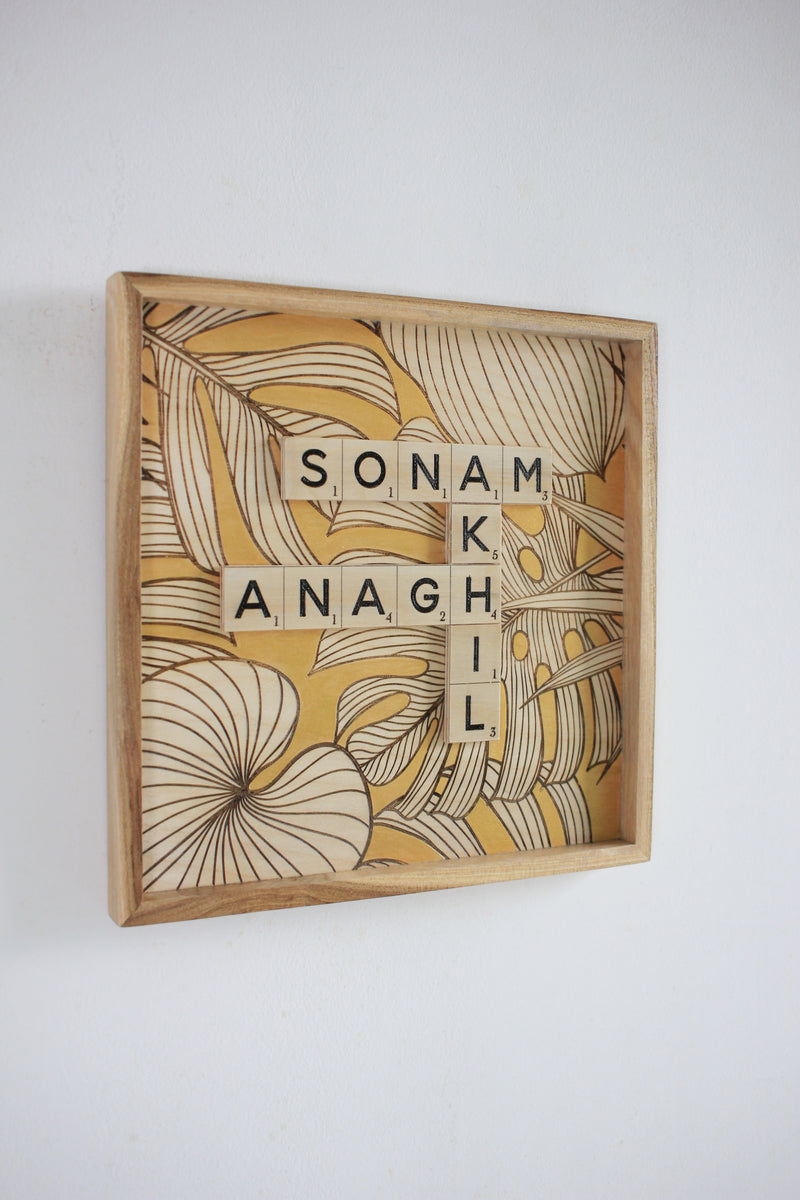 Leafy Gold Scrabble Sign – NotSoShabby