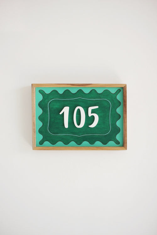 Wavy House Number Sign