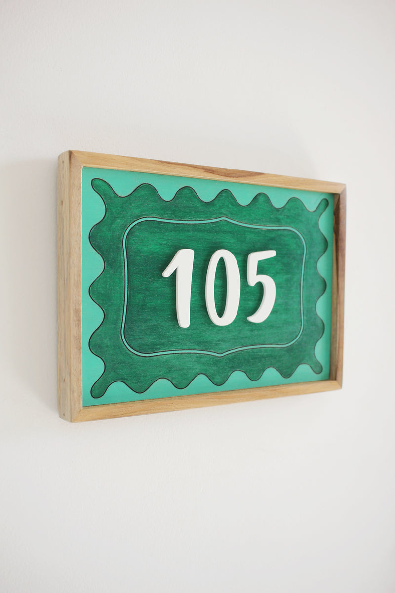 Wavy House Number Sign