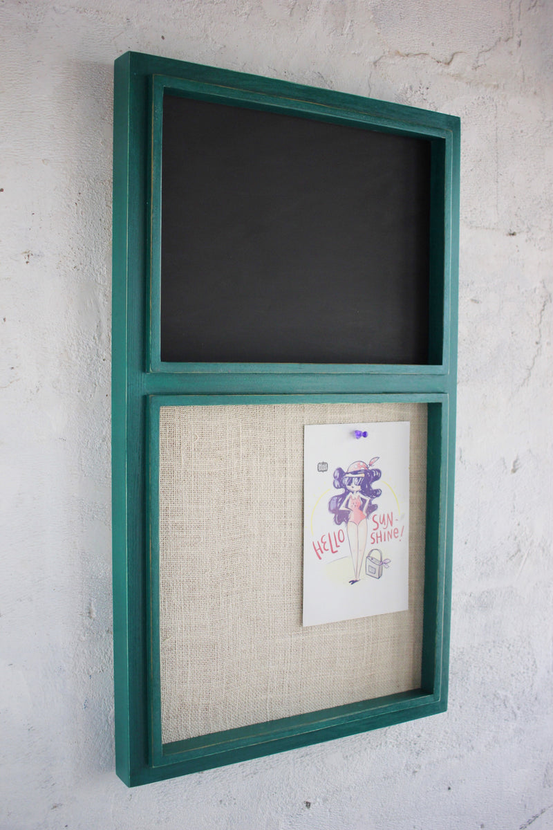 Burlap Pinboard + Chalkboard