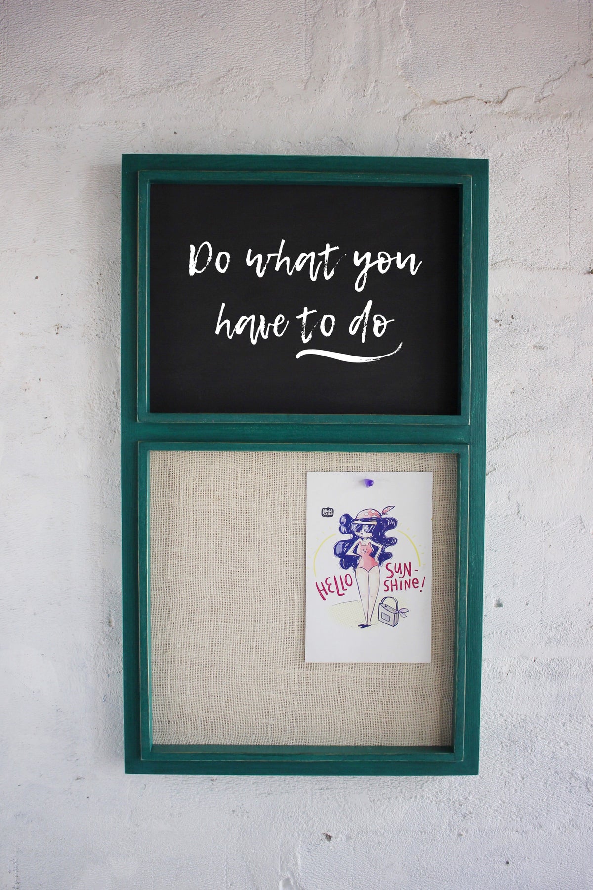 Burlap Pinboard + Chalkboard