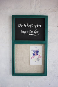 Burlap Pinboard + Chalkboard